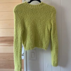 Neon yellow H&M fuzzy sweater
